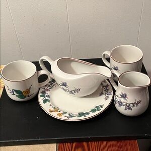 Woodhill Floral Ceramic Dinnerware Set - White with Multicolor Design